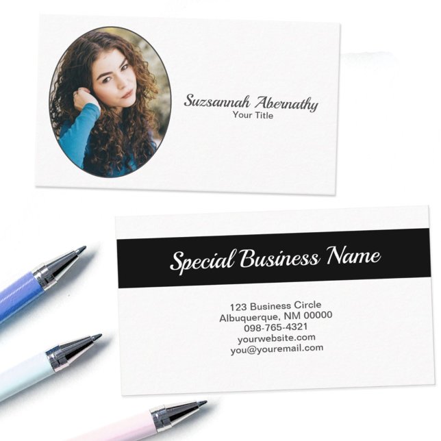 Simple Custom Oval Photo General Occupation Business Card (Creator Uploaded)