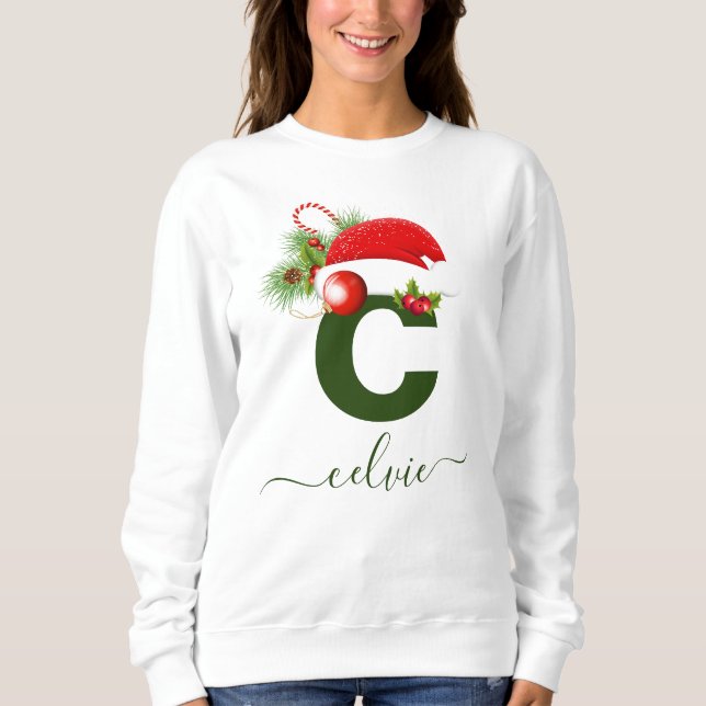 Simple Custom Personalised Monogram Christmas Sweatshirt (Front)