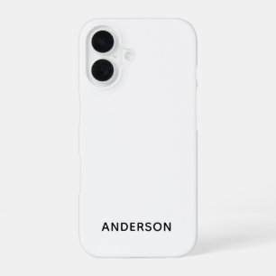 Simple Custom Personalized White iPhone 16 Case