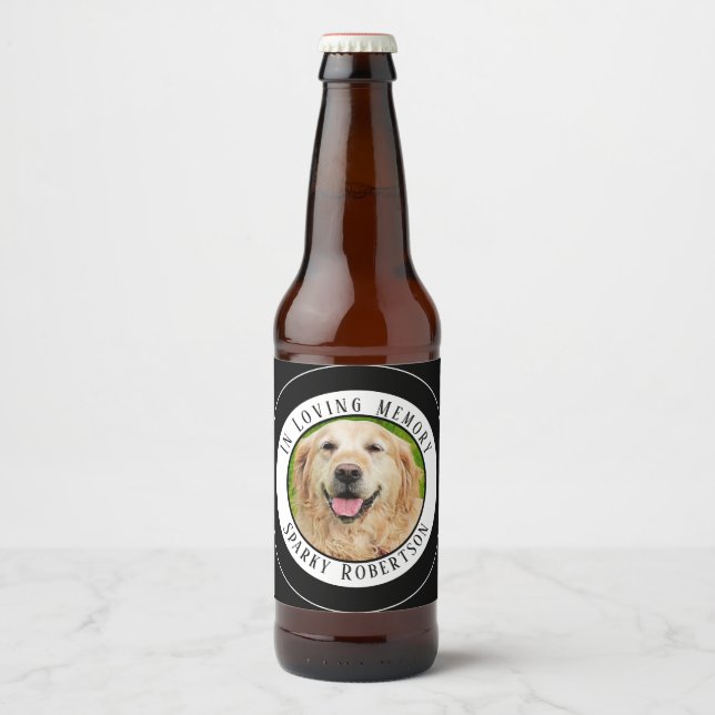 Simple Custom Pet Memorial Beer Bottle Label (Front)