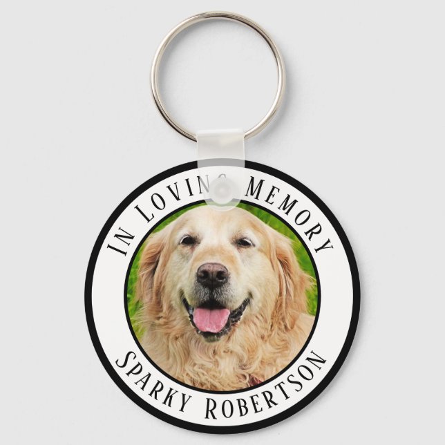 Simple Custom Pet Memorial Key Ring (Front)