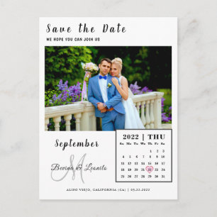 Simple Custom Photo Calendar  Save the date card