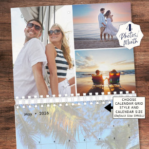 Simple Custom Photo Collage 4 Per Month Calendar