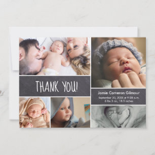 Simple Custom Photo Collage Baby Shower Thank you Card
