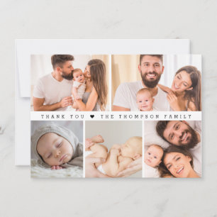 Simple Custom Photo Collage Baby Shower Thank You Card
