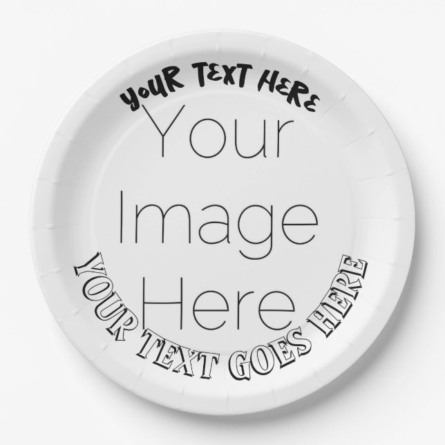 simple custom photo create your own Paper Napkin Paper Plate (Front)
