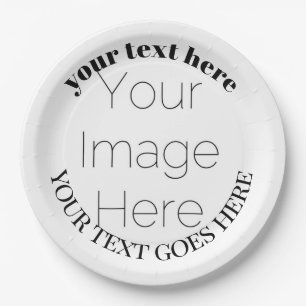 simple custom photo create your own Paper Napkin Plate