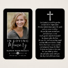 Simple Custom Photo Holy Cross Memorial Cards