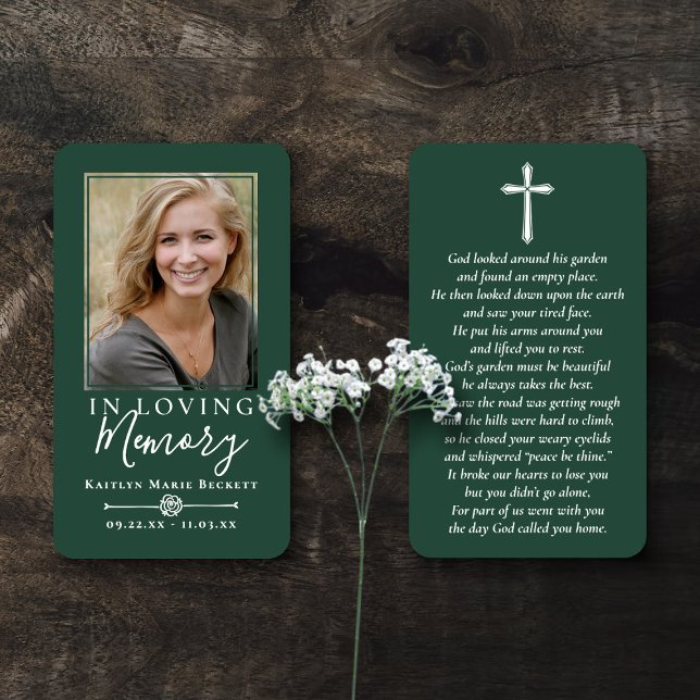 Simple Custom Photo Holy Cross Memorial Cards (Creator Uploaded)