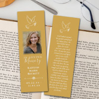 Simple Custom Photo Laminated Memorial Bookmarks