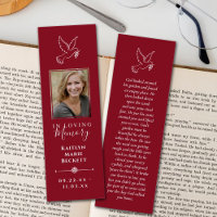 Simple Custom Photo Laminated Memorial Bookmarks