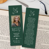 Simple Custom Photo Laminated Memorial Bookmarks