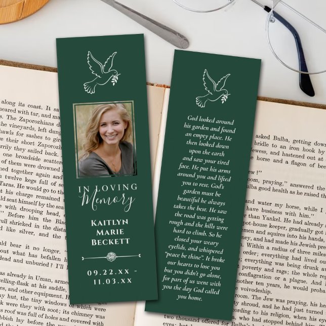 Simple Custom Photo Laminated Memorial Bookmarks (Creator Uploaded)
