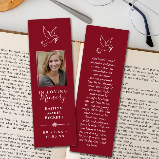 Simple Custom Photo Laminated Memorial Bookmarks (Creator Uploaded)