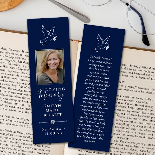 Simple Custom Photo Laminated Memorial Bookmarks (Creator Uploaded)