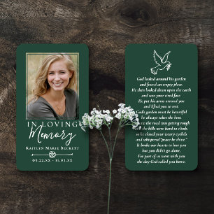 Simple Custom Photo Laminated Memorial Cards
