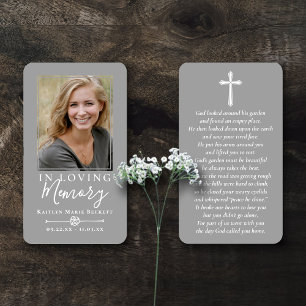 Simple Custom Photo Laminated Memorial Cards