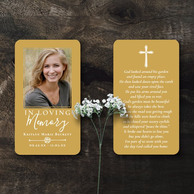 Simple Custom Photo Laminated Memorial Cards (Creator Uploaded)