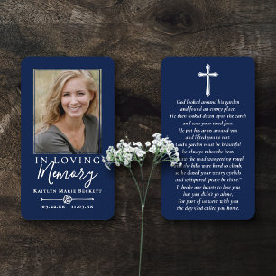 Simple Custom Photo Laminated Memorial Cards