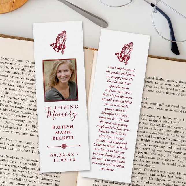 Simple Custom Photo Memorial Bookmarks (Creator Uploaded)