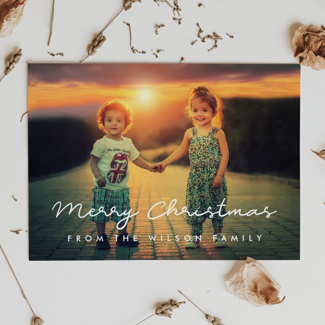 Simple Custom Photo Merry Christmas Holiday Card (Creator Uploaded)