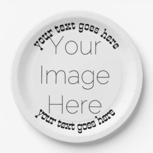 simple custom photo personalised cowboy Paper Plate