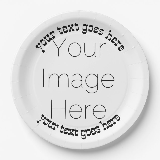 simple custom photo personalised cowboy Paper Plate (Front)