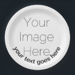 simple custom photo personalised Paper Plate<br><div class="desc">Simple Custom Photo Personalised paper party plate Upload a photo, and easily create your personalised paper plate. with your text, "create your own" Click CUSTOMIZE FURTHER to add a text line. You can TRANSFER this DESIGN on other Zazzle products and adjust it to fit most of the Zazzle items. Personalize...</div>