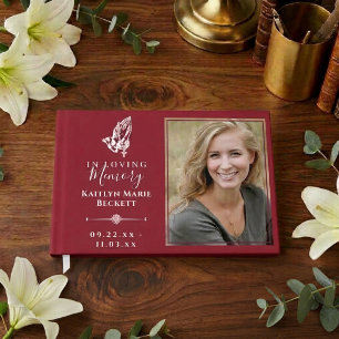 Simple Custom Photo Praying Hands Memorial Guest Book