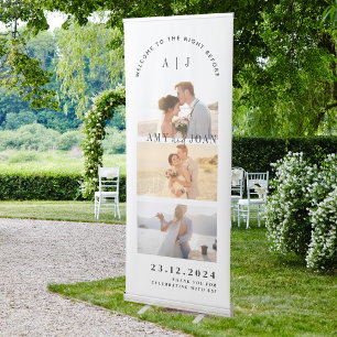 Simple Custom Photo Rehearsal Dinner Rustic Retractable Banner