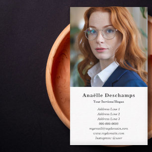 Simple Custom Photo Vertical Business Card