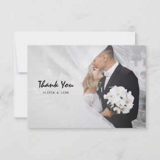 Simple Custom Photo Wedding Thank You Card