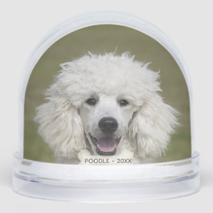 Simple Custom Poodle Dog Photo Snowglobe