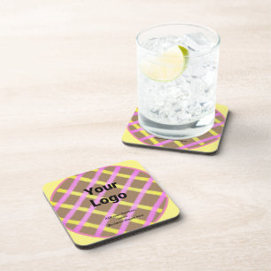 Simple custom QR code add you name logo Classic Ro Coaster