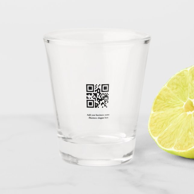 Simple custom QR code add you name logo Classic Ro Shot Glass (Front)