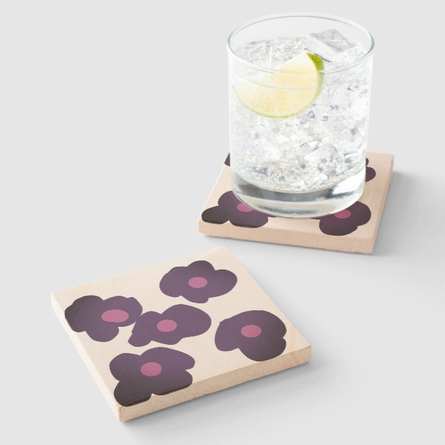 Simple custom QR code add you name logo Classic Ro Stone Coaster (Side)