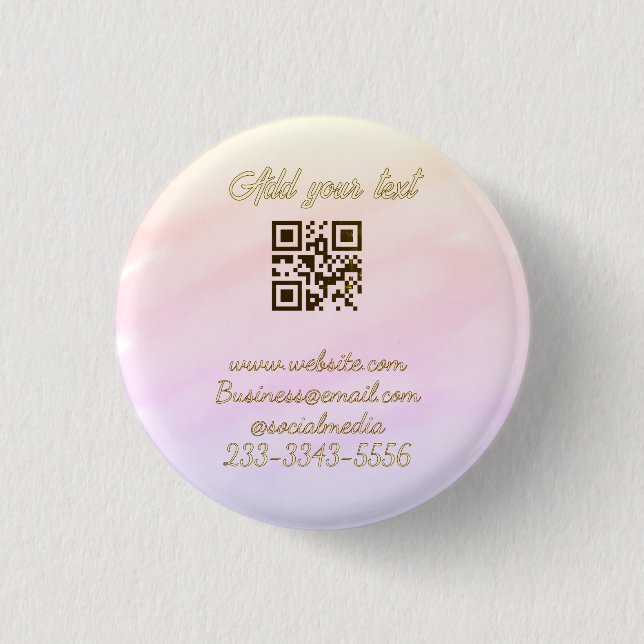 simple custom QR code add your name text  Classic  3 Cm Round Badge (Front)