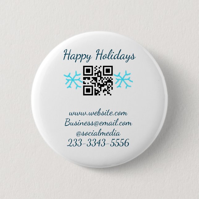 simple custom QR code add your name text  Classic  6 Cm Round Badge (Front)