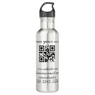 simple custom QR code add your name text  Classic  710 Ml Water Bottle