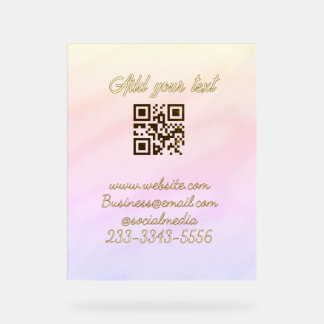 simple custom QR code add your name text Classic Acrylic Sign