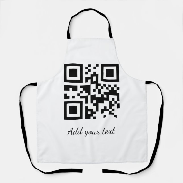 simple custom QR code add your name text  Classic  Apron (Front)