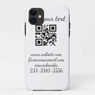simple custom QR code add your name text Classic iPhone 11 Case