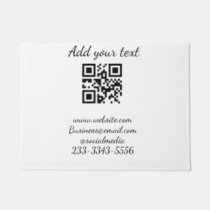 simple custom QR code add your name text  Classic  Doormat