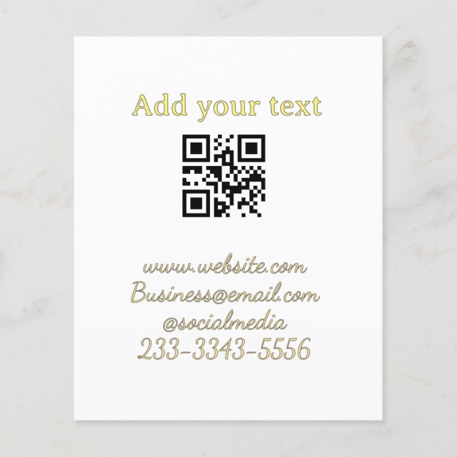 simple custom QR code add your name text  Classic  Flyer (Front)