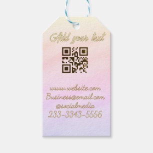 simple custom QR code add your name text Classic Gift Tags