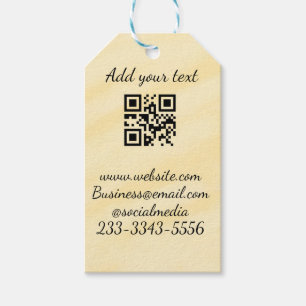 simple custom QR code add your name text Classic Gift Tags