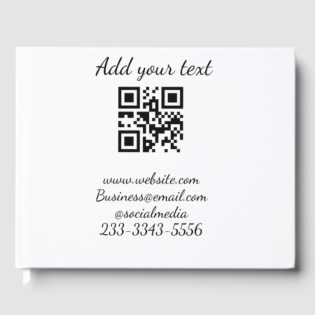 simple custom QR code add your name text  Classic  Guest Book (Front)