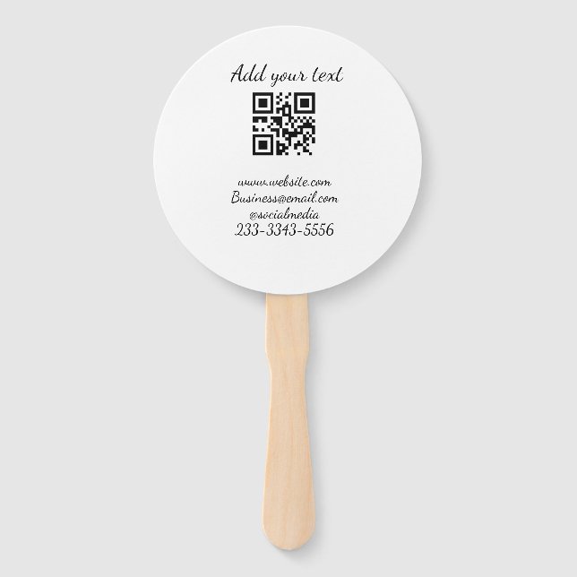 simple custom QR code add your name text  Classic  Hand Fan (Front)