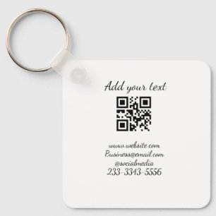 simple custom QR code add your name text  Classic  Key Ring