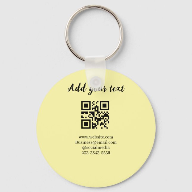 simple custom QR code add your name text  Classic  Key Ring (Front)